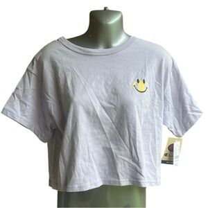 Champion Lilac Smiley Face Crop Top NWT